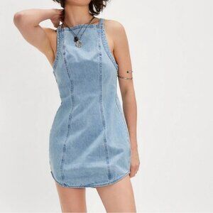 #55 NWT Free People Mara Denim Mini Dress in Ava Wash